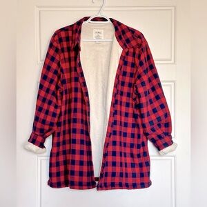 L.L. Bean Checkered Plaid Fleece Lined Shirt